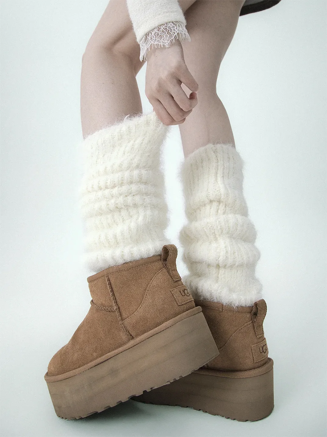 SS2L | Solid Color Plush Knit Slouchy Leg Warmers