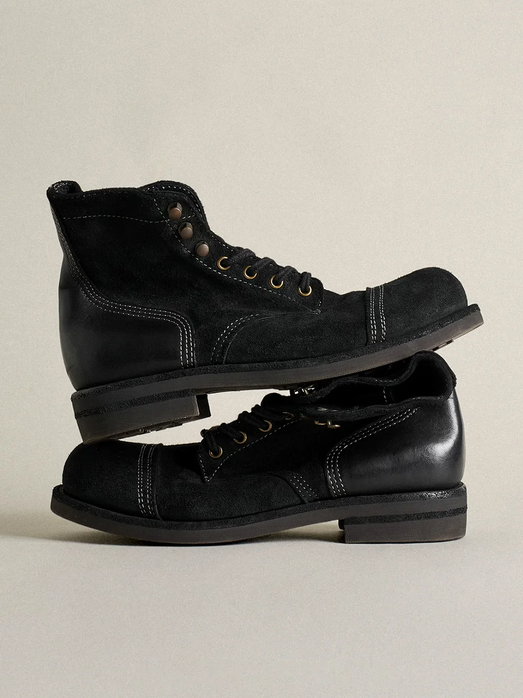 PIPG | Washed Horse Suede Thick-Sole Work Boots