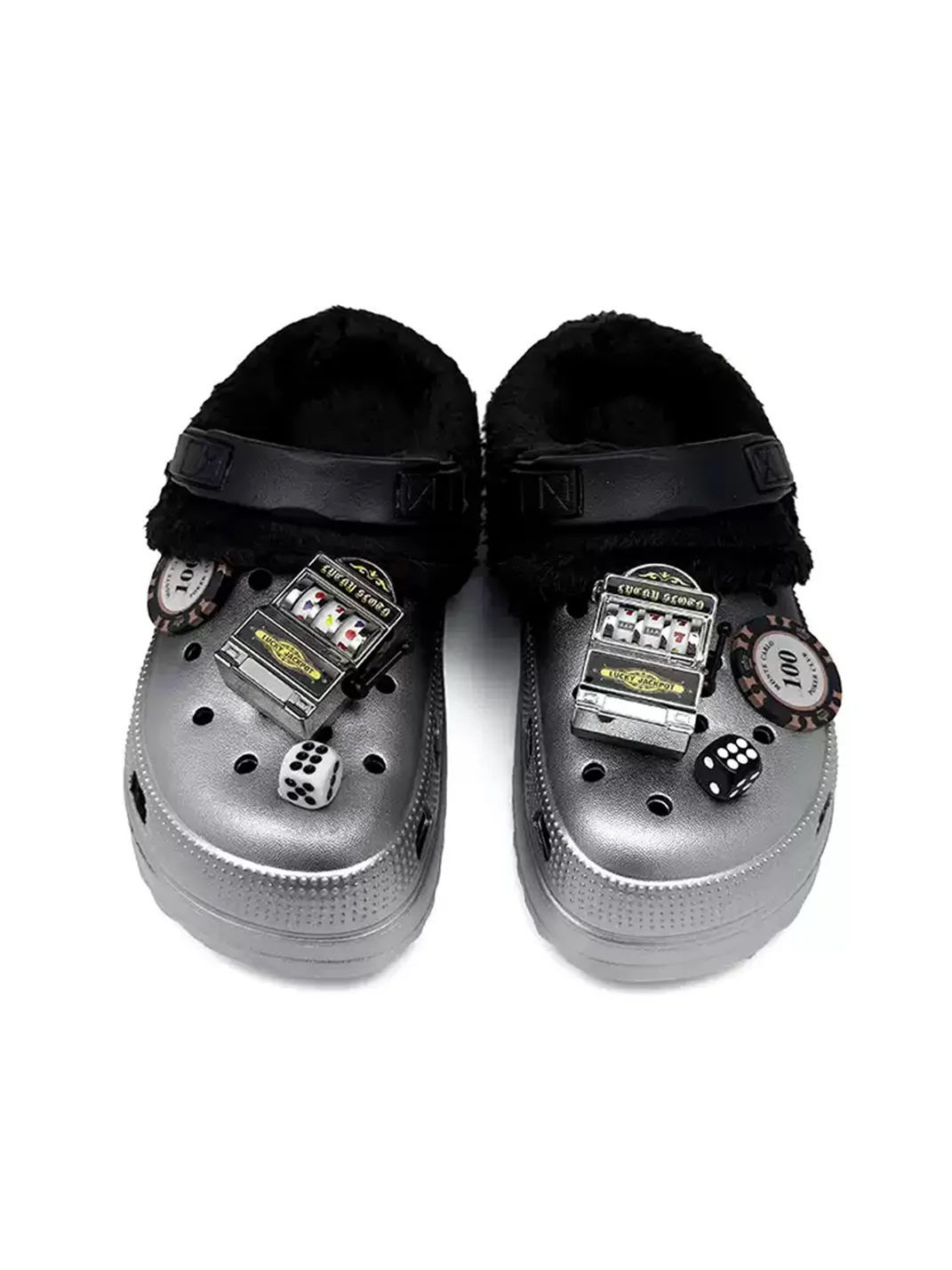 UNFAIR | Game Machine Plush-Lined Platform Clog Slippers