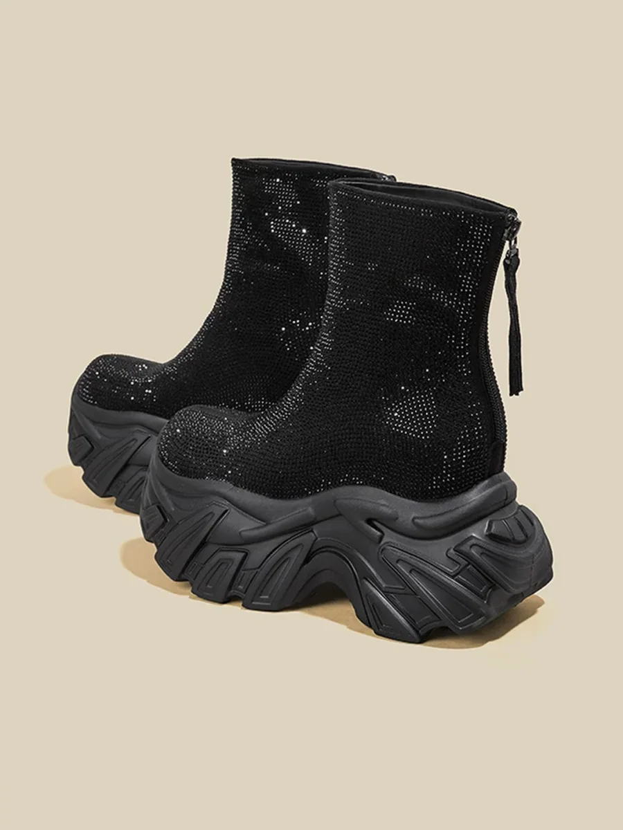 GRACEPANDA | Leopard Print Platform Ankle Boots - 4