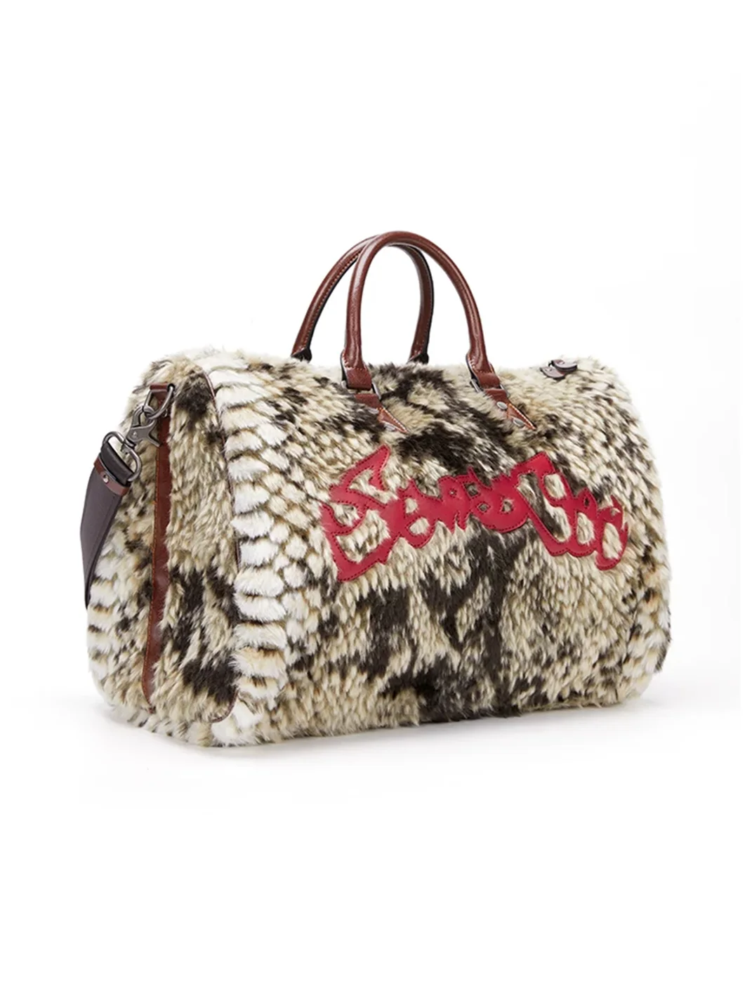 SevenJss | Snake Print Studded Gym Travel Bag