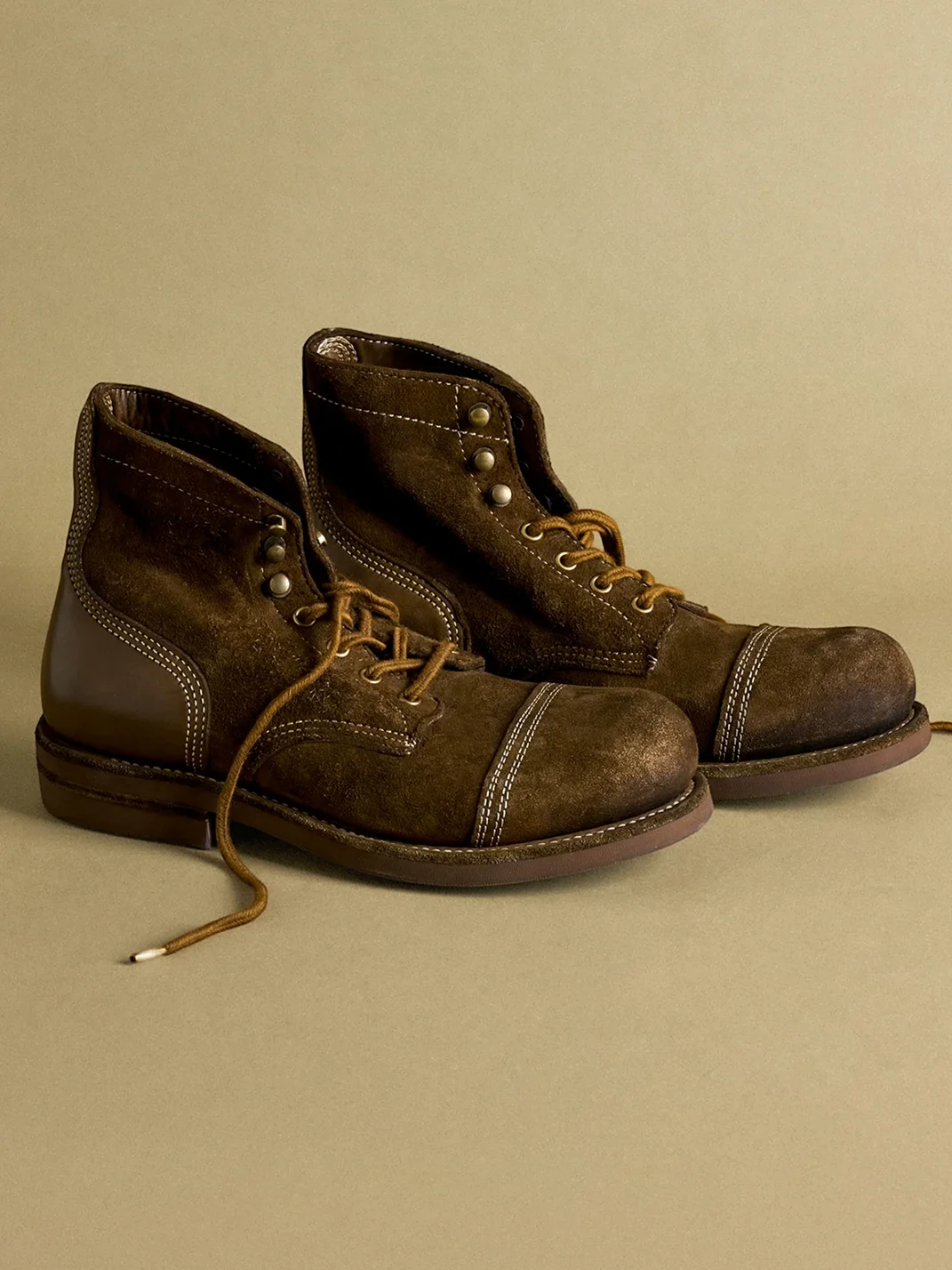 PIPG | Washed Horse Suede Thick-Sole Work Boots