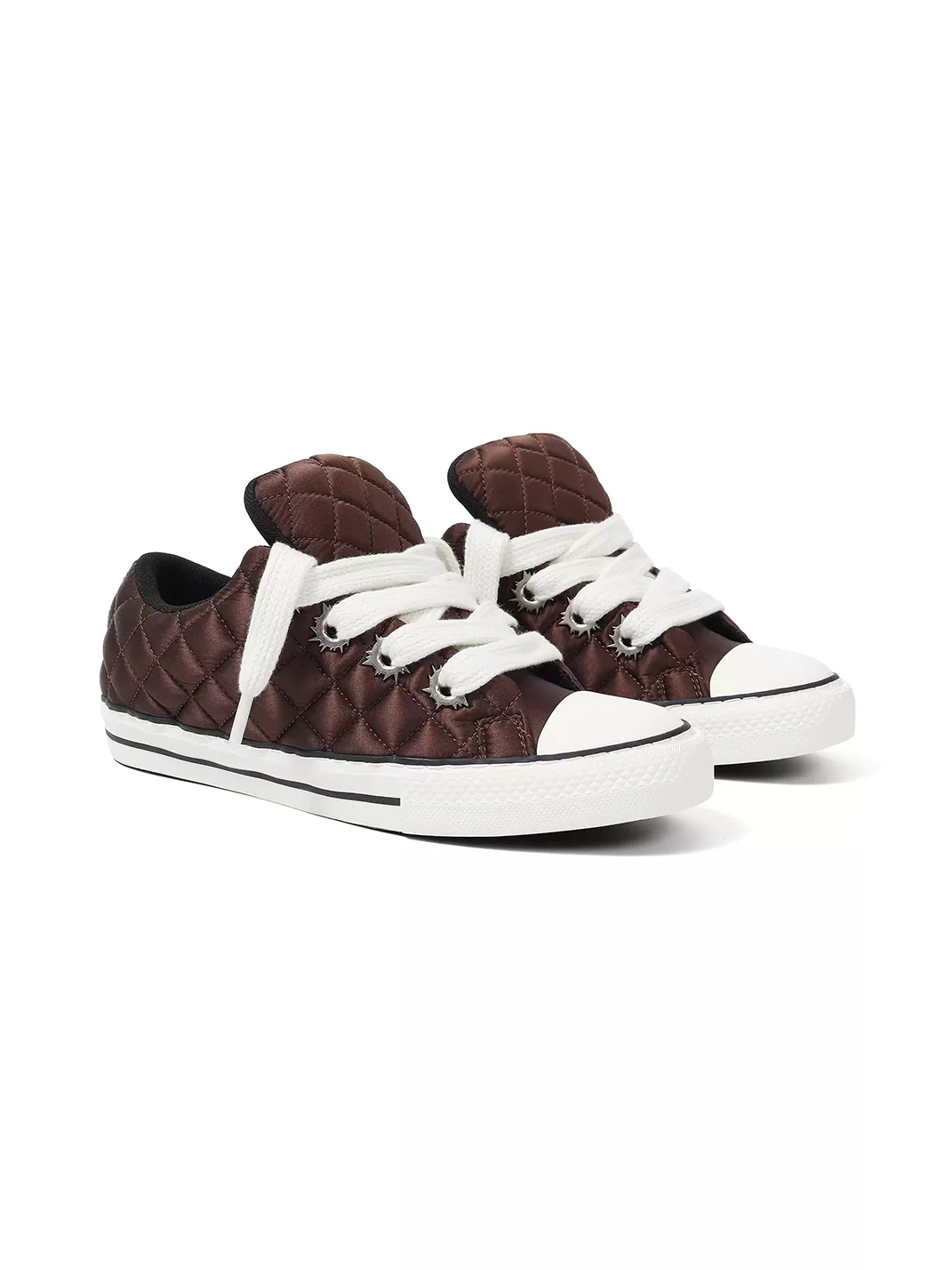 Roman Catcher | Diamond-Quilted Padded Sneakers With Metal Eyelets