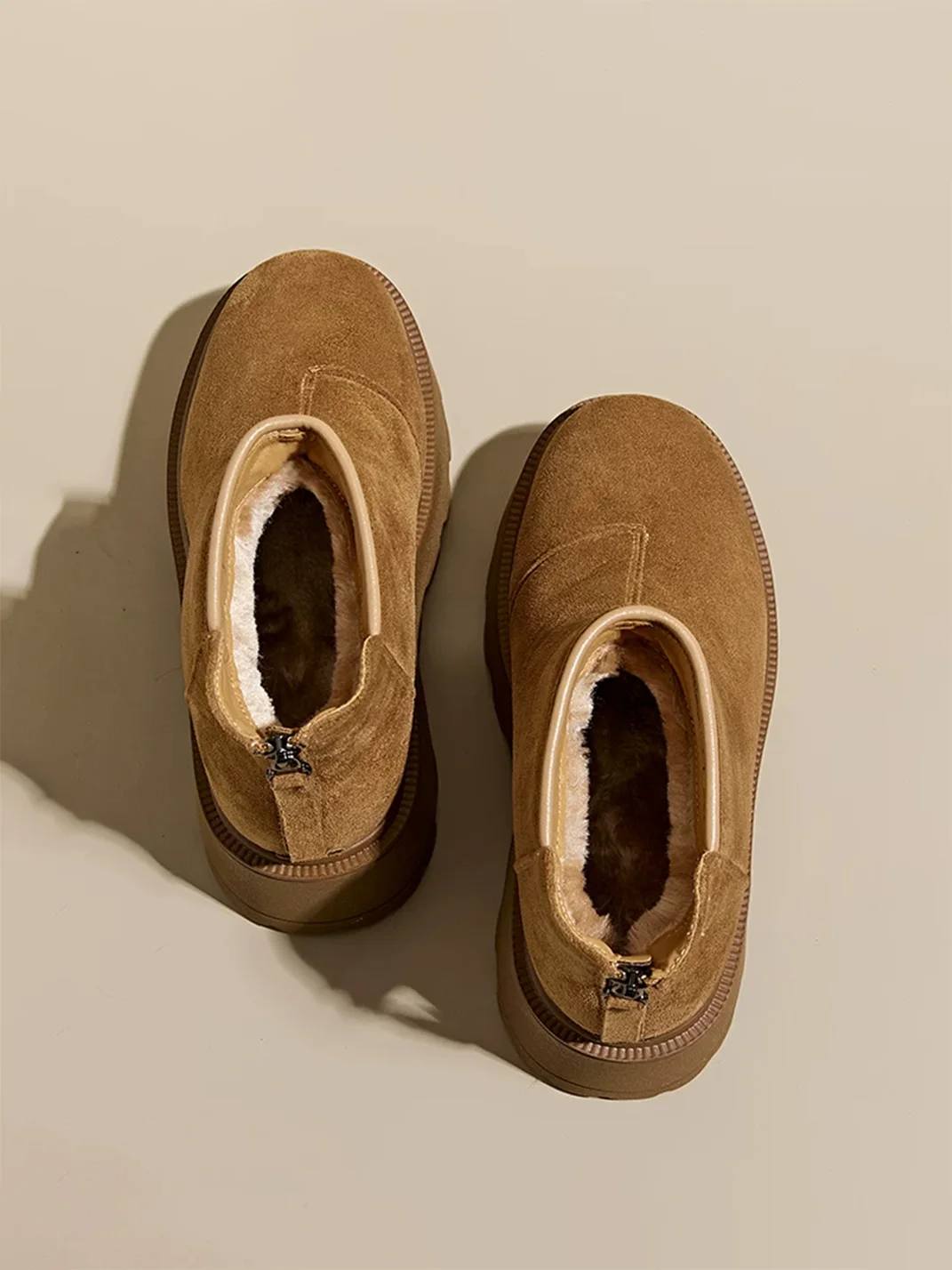 GRACEPANDA | Fleece-Lined Platform Ankle Snow Boots