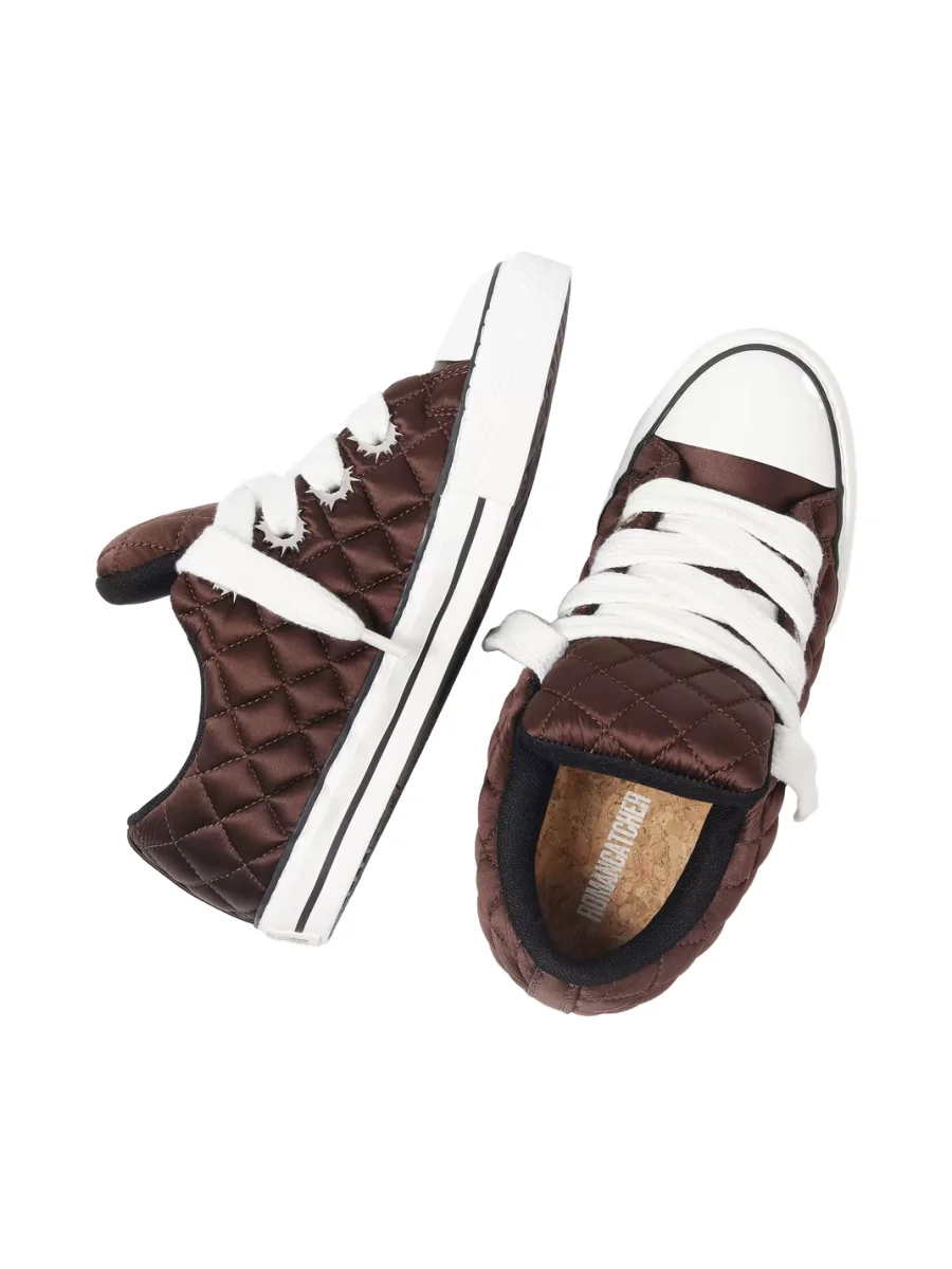 Roman Catcher | Diamond-Quilted Padded Sneakers With Metal Eyelets - 3