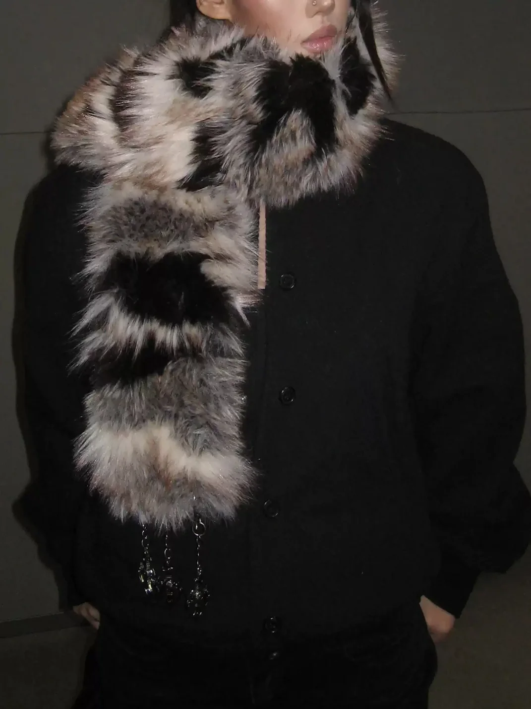 TZ killer | Leopard Print Faux Fur Scarf