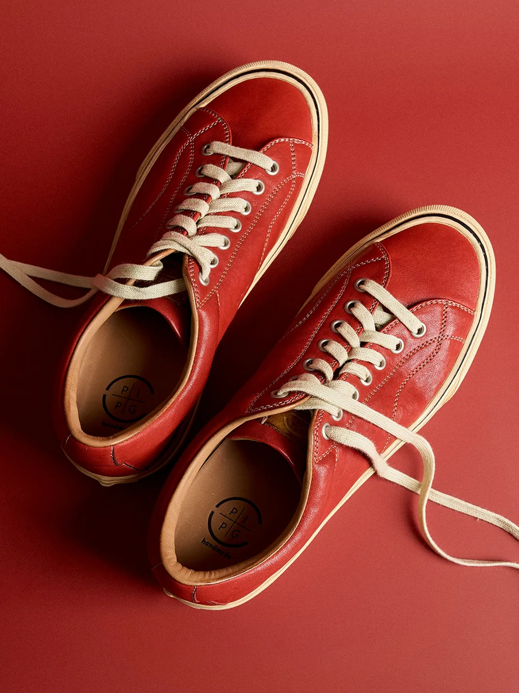 PIPG | Retro Thick-Sole Cowhide Sneakers