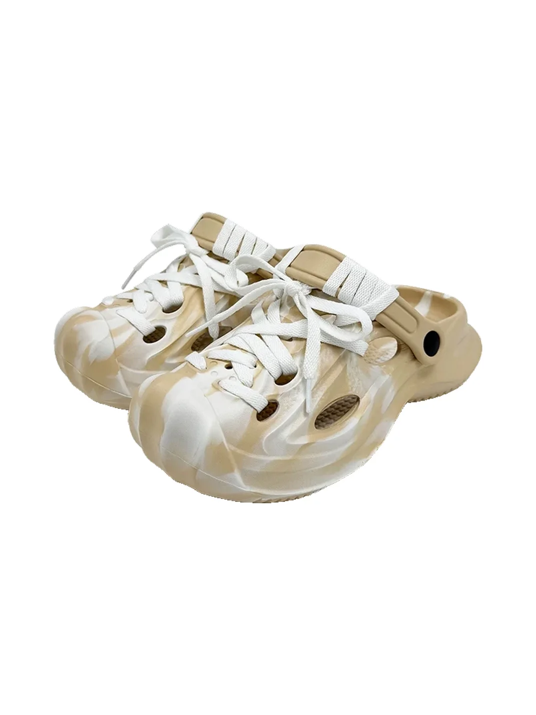 UNFAIR | Lace-Up Closed-Toe Platform Clog Slippers