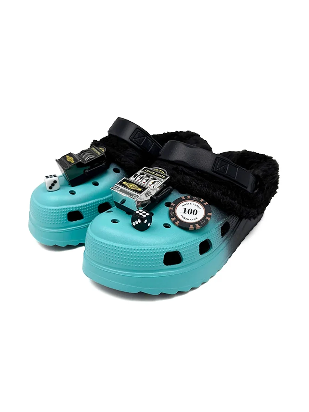 UNFAIR | Game Machine Plush-Lined Platform Clog Slippers