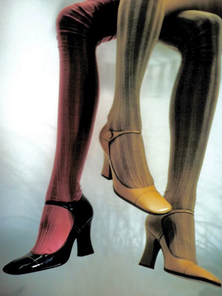 9HaoXieFang | Retro Square-Toe Mary Jane Block Heels - 4