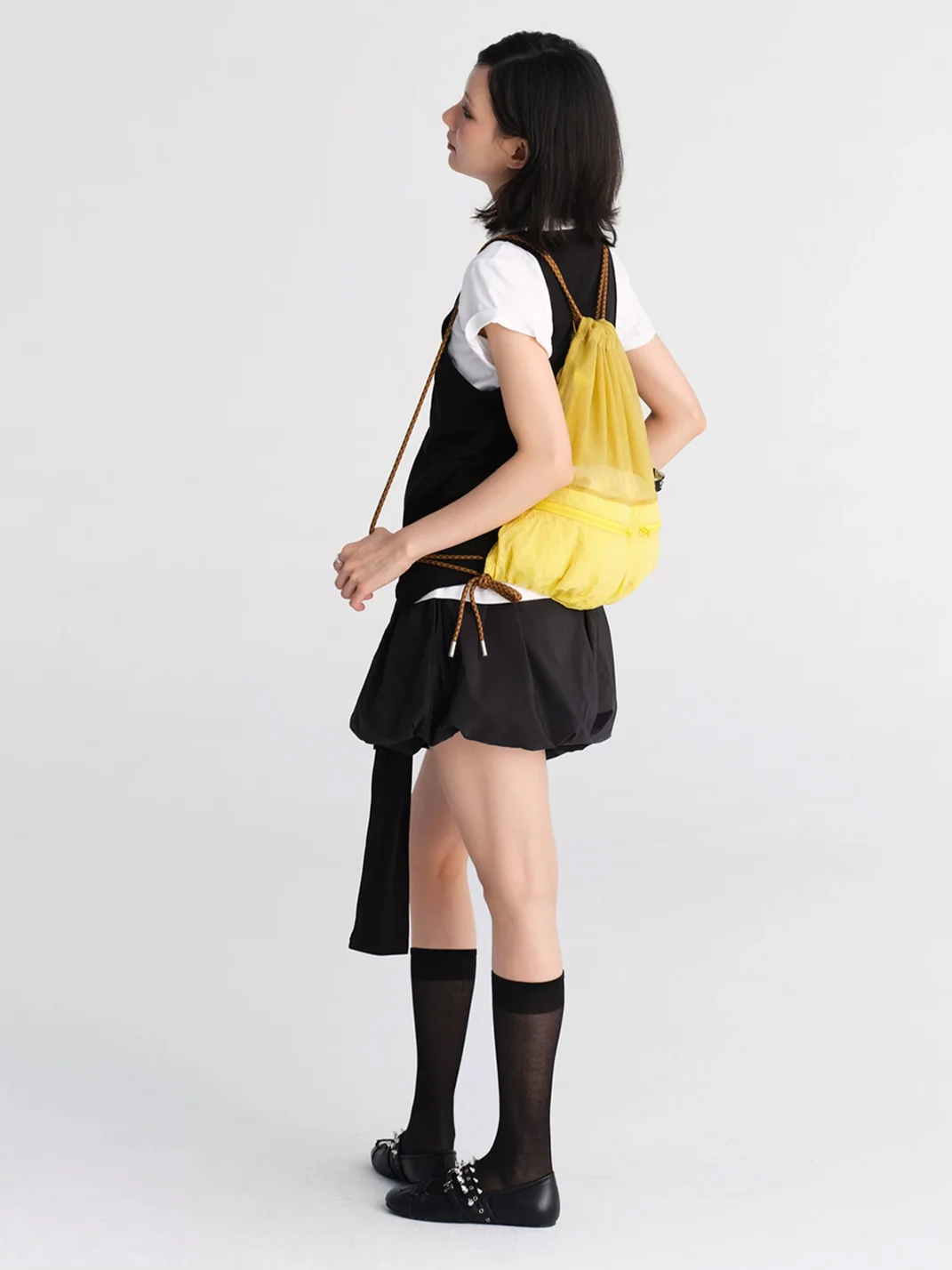HIDDENNOTES | Mesh Panel Double Pocket Backpack