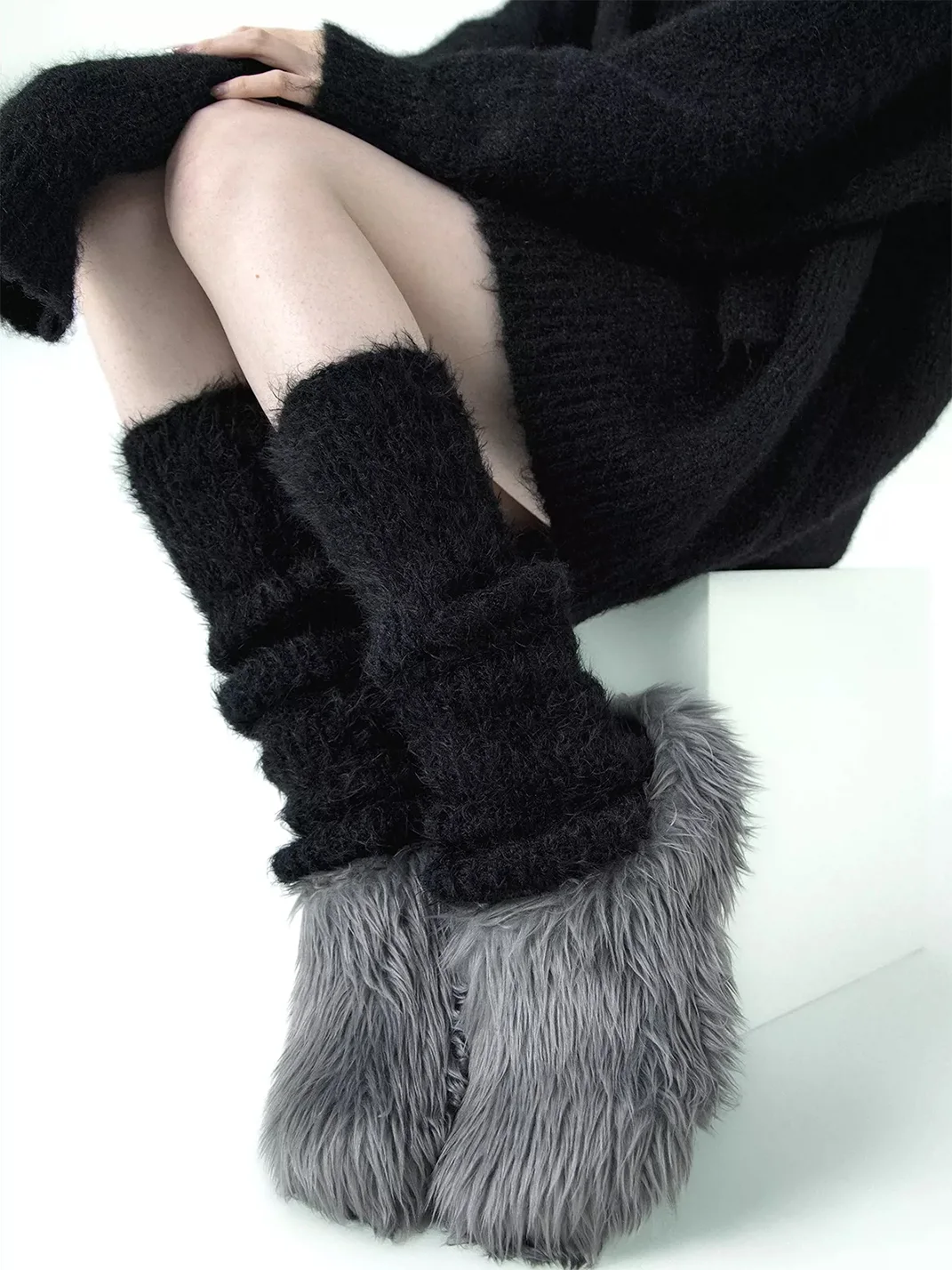 SS2L | Solid Color Plush Knit Slouchy Leg Warmers