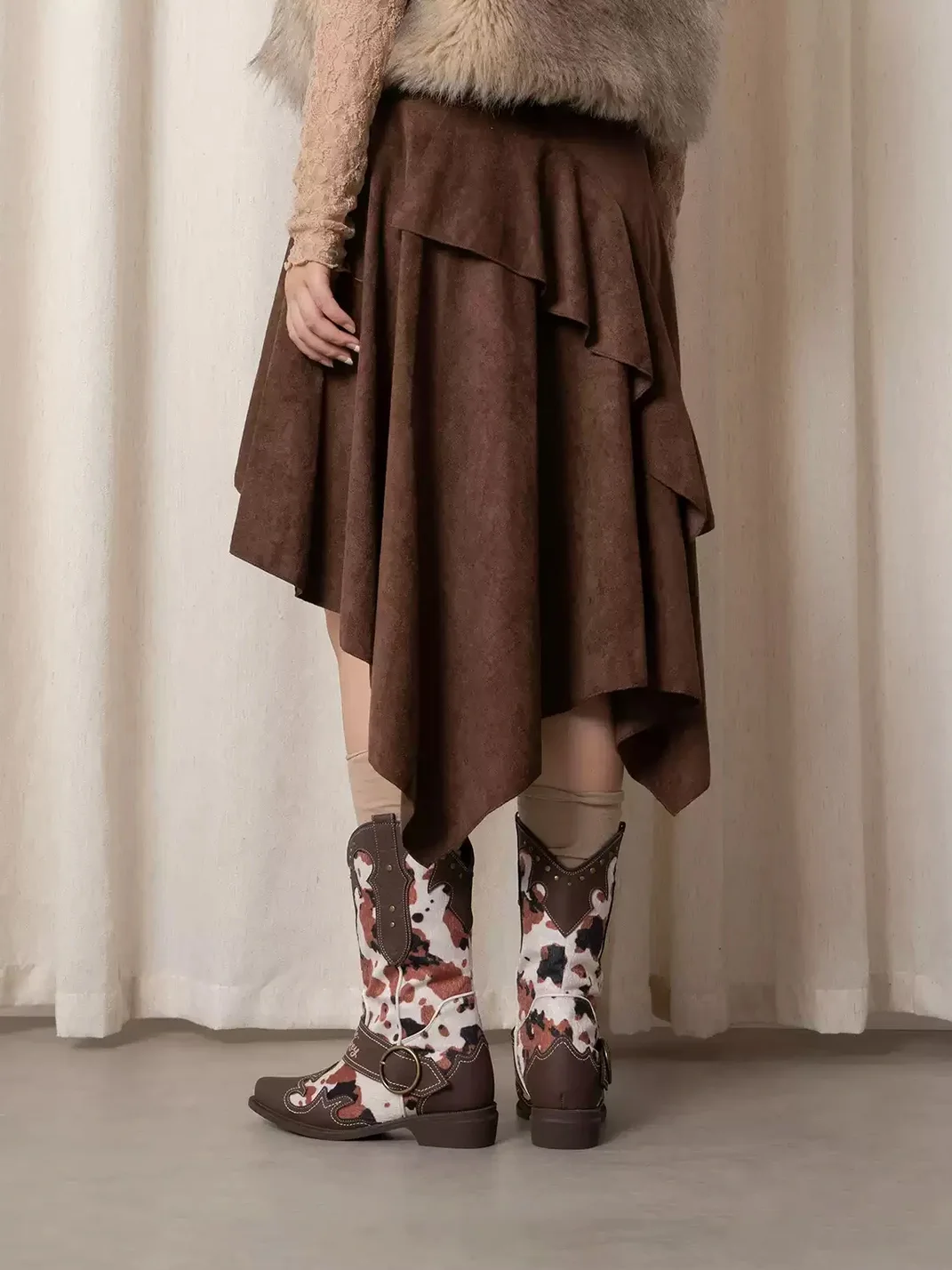 Mule Donkey | Brown Buckle Strap Western Boots