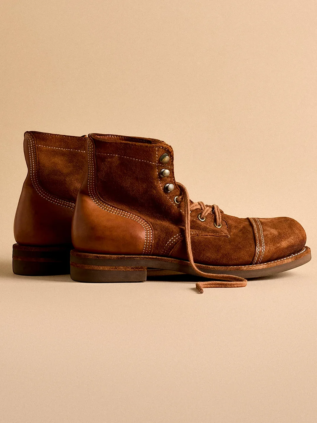 PIPG | Washed Horse Suede Thick-Sole Work Boots