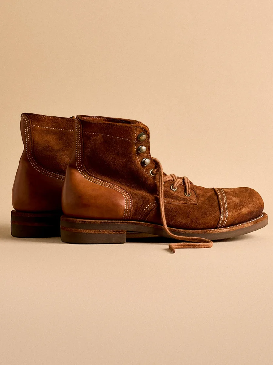 PIPG | Washed Horse Suede Thick-Sole Work Boots - 4