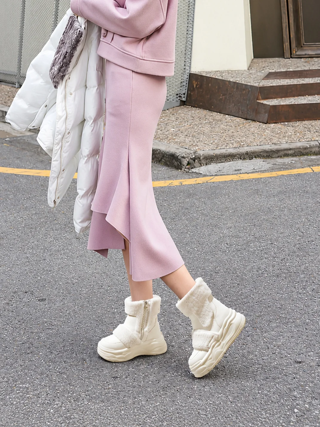 GRACEPANDA | Plush-Lined Platform Snow Boots