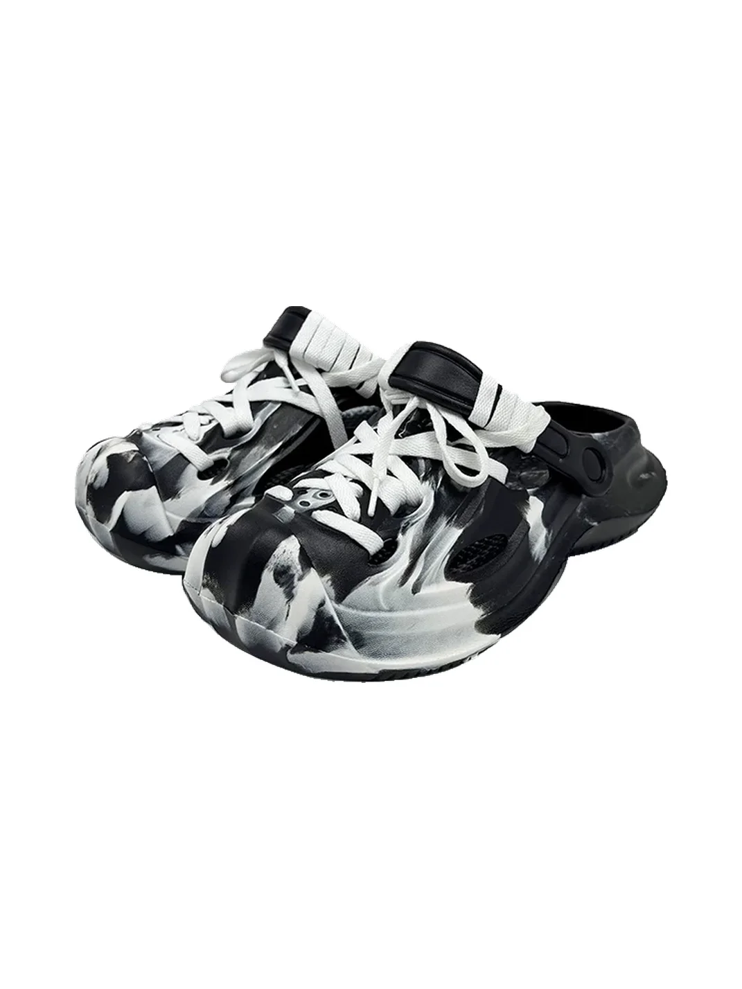 UNFAIR | Lace-Up Closed-Toe Platform Clog Slippers