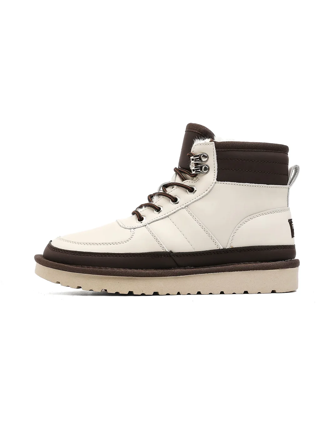 UenoPlanet | Colorblock Lace-Up Plush-Lined Snow Boots