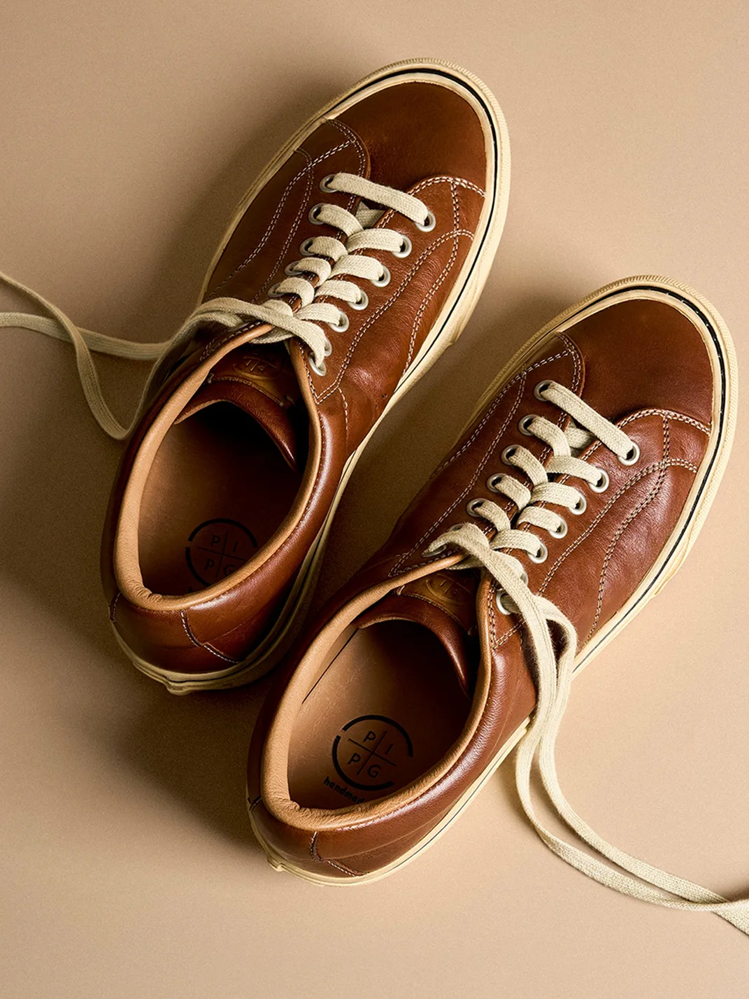 PIPG | Retro Thick-Sole Cowhide Sneakers