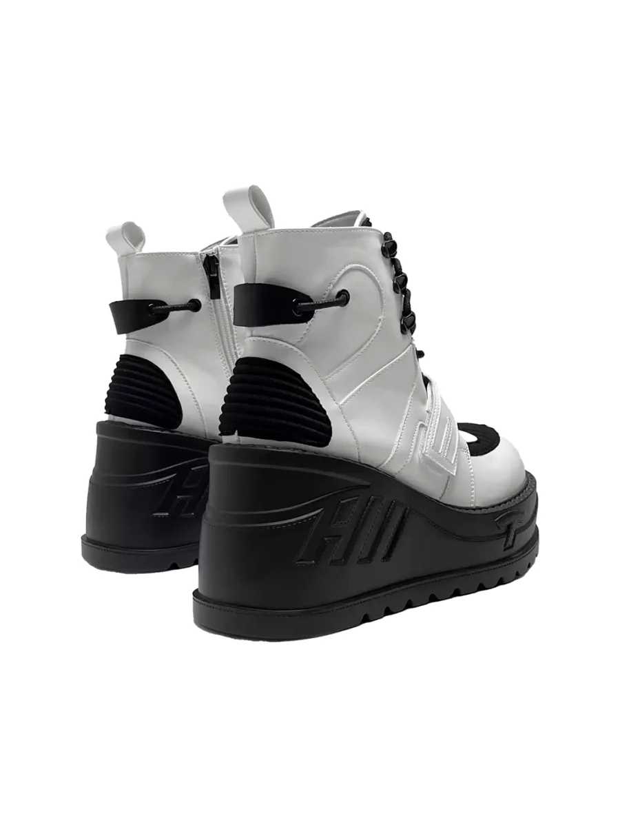 Mibvias | Colorblock Round Toe Platform Ankle Boots - 4