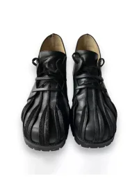 MXBNX | Black Retro Lace-Up Leather Shoes