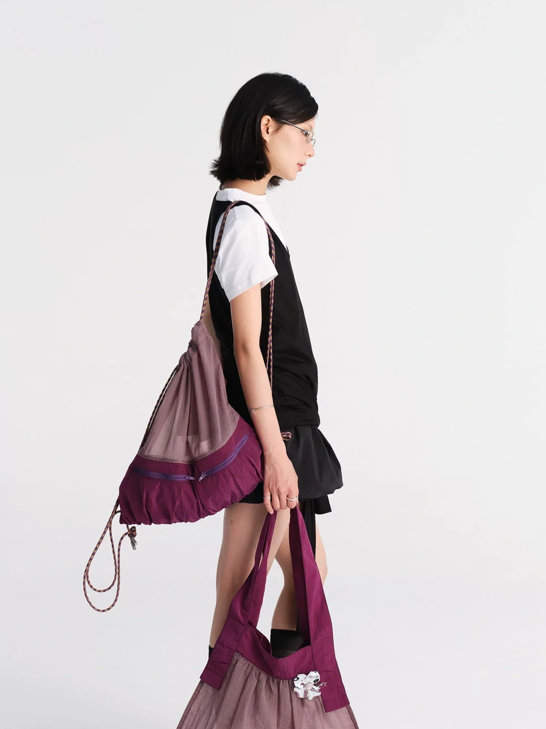 HIDDENNOTES | Mesh Panel Double Pocket Backpack