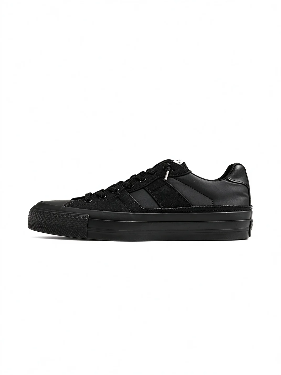 Tcmade | Deconstructed Leather Panel Low-Top Platform Canvas Sneakers