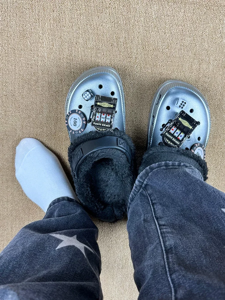 UNFAIR | Game Machine Plush-Lined Platform Clog Slippers - 3