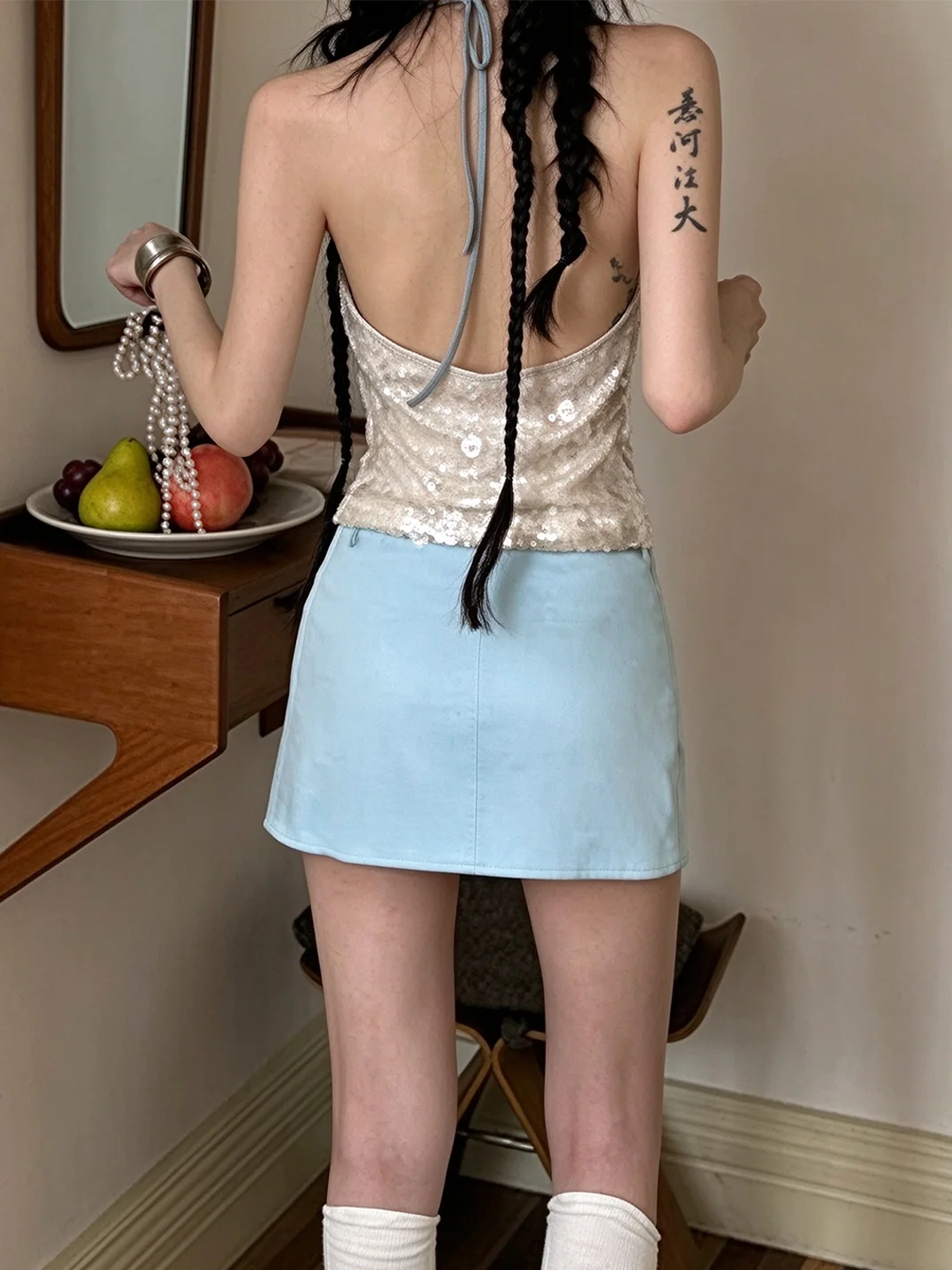 Common in 0120 | Candelabra Print A-Line Mini Skirt