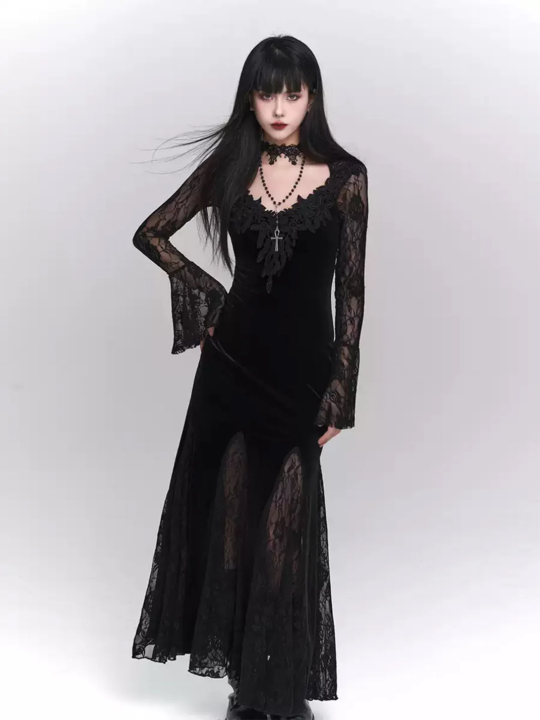 LADYGHOST | Gothic Mermaid Maxi Dress