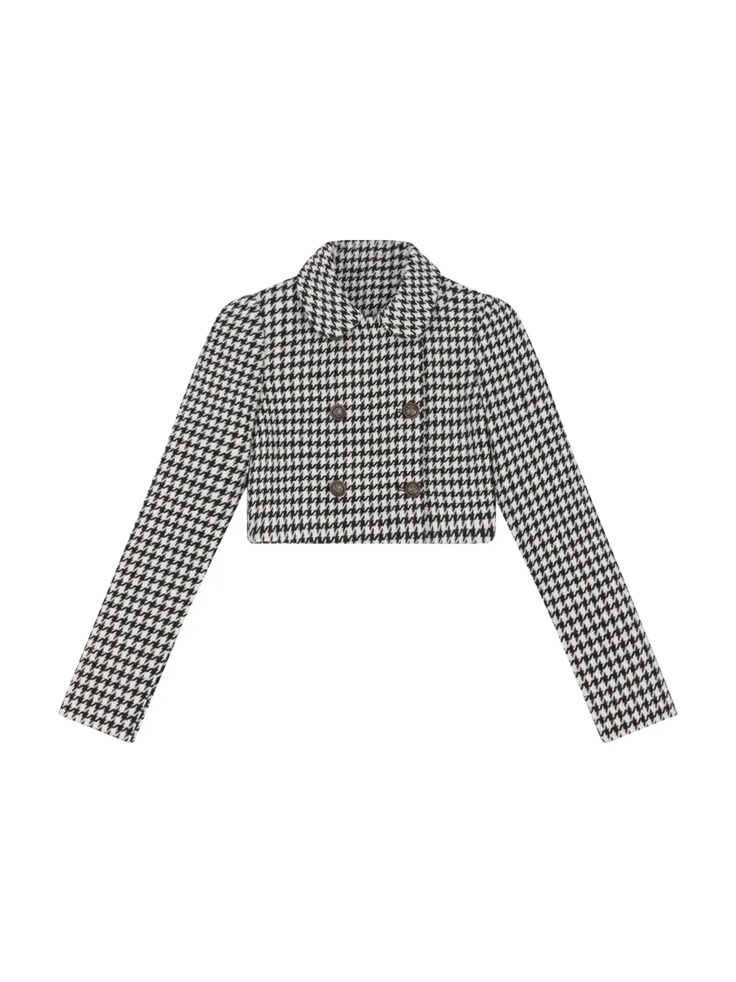 Common in 0120 | Houndstooth Cropped Jacket And Low-Rise Shorts Set