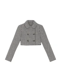 Common in 0120 | Houndstooth Cropped Jacket And Low-Rise Shorts Set