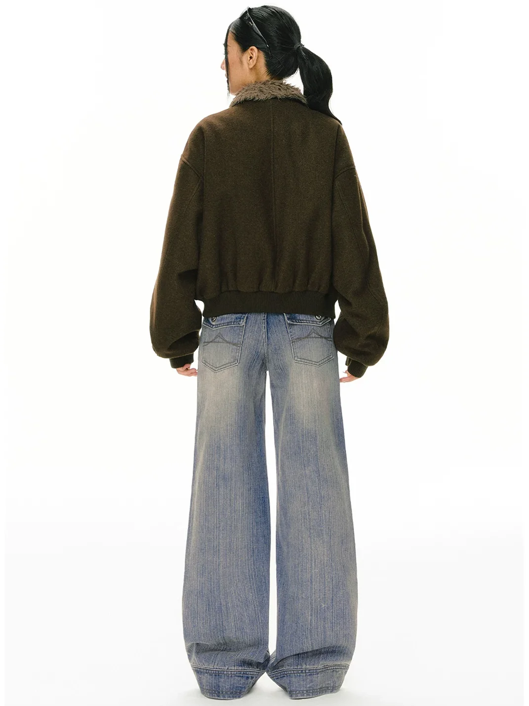 ARISEISM | Loose Low-Rise Washed Jeans