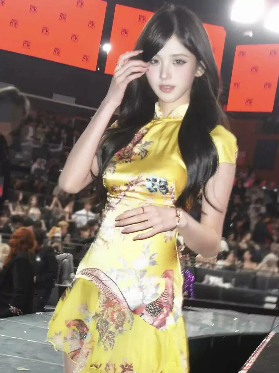 GDNH | Printed Stand Collar Slim-Fit Cheongsam Mini Dress