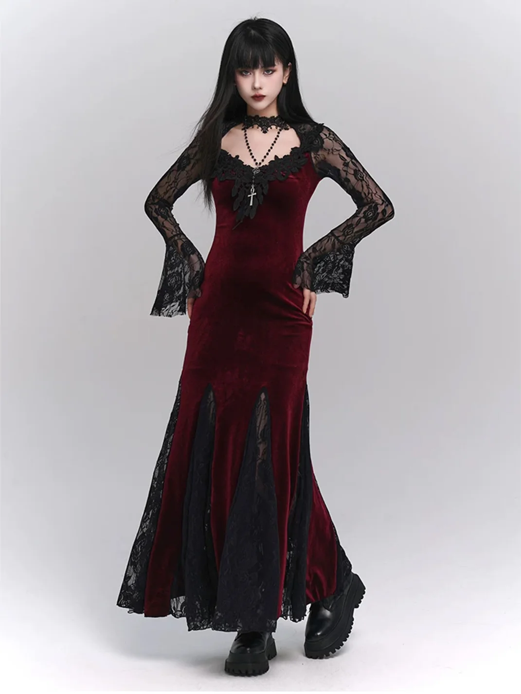LADYGHOST | Gothic Mermaid Maxi Dress