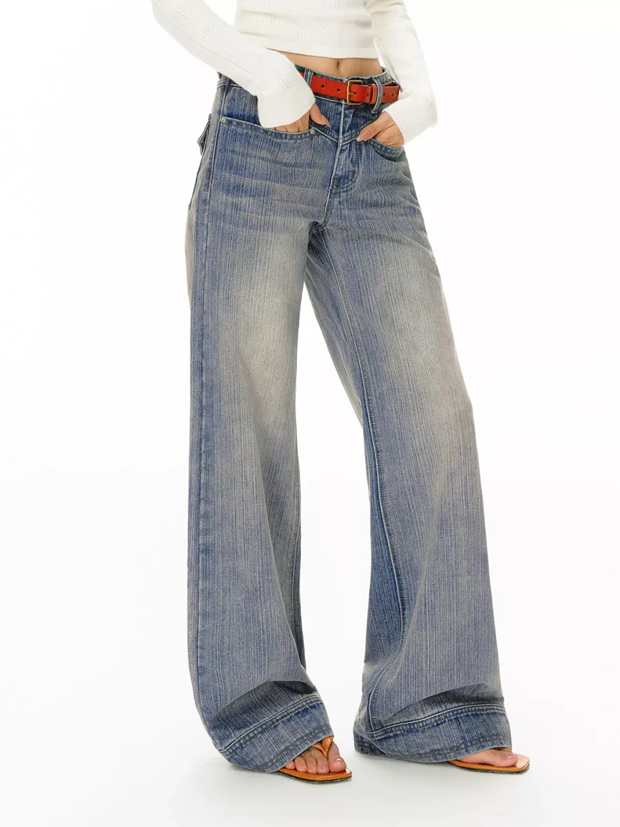 ARISEISM | Loose Low-Rise Washed Jeans - 3