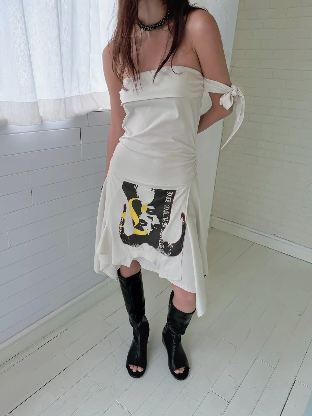 FULLTIDE | Deconstructed Two-Way Ruched T-Shirt Dress