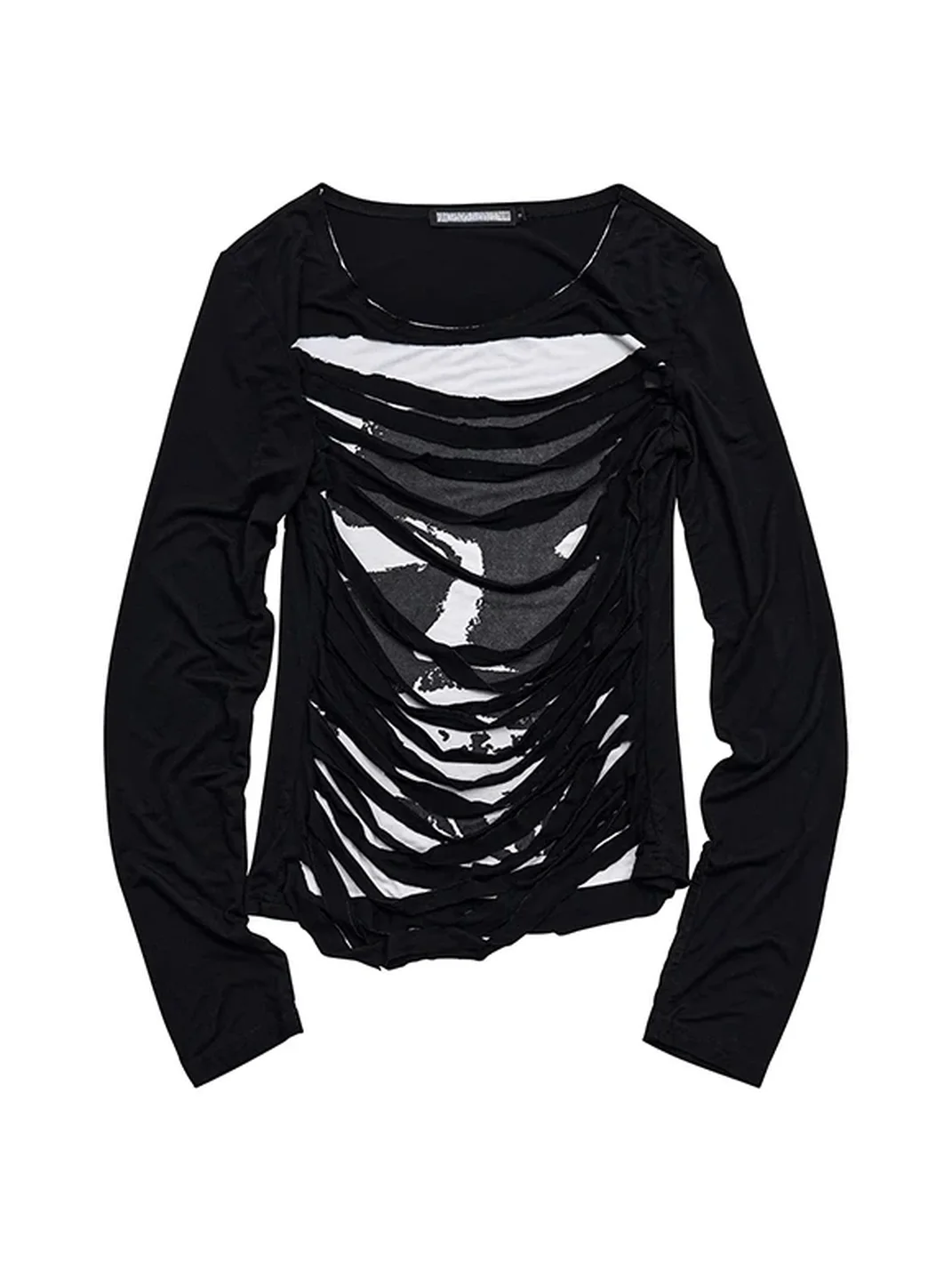 STARTEXCEEDEND | Distressed Portrait Print Long Sleeve T-Shirt