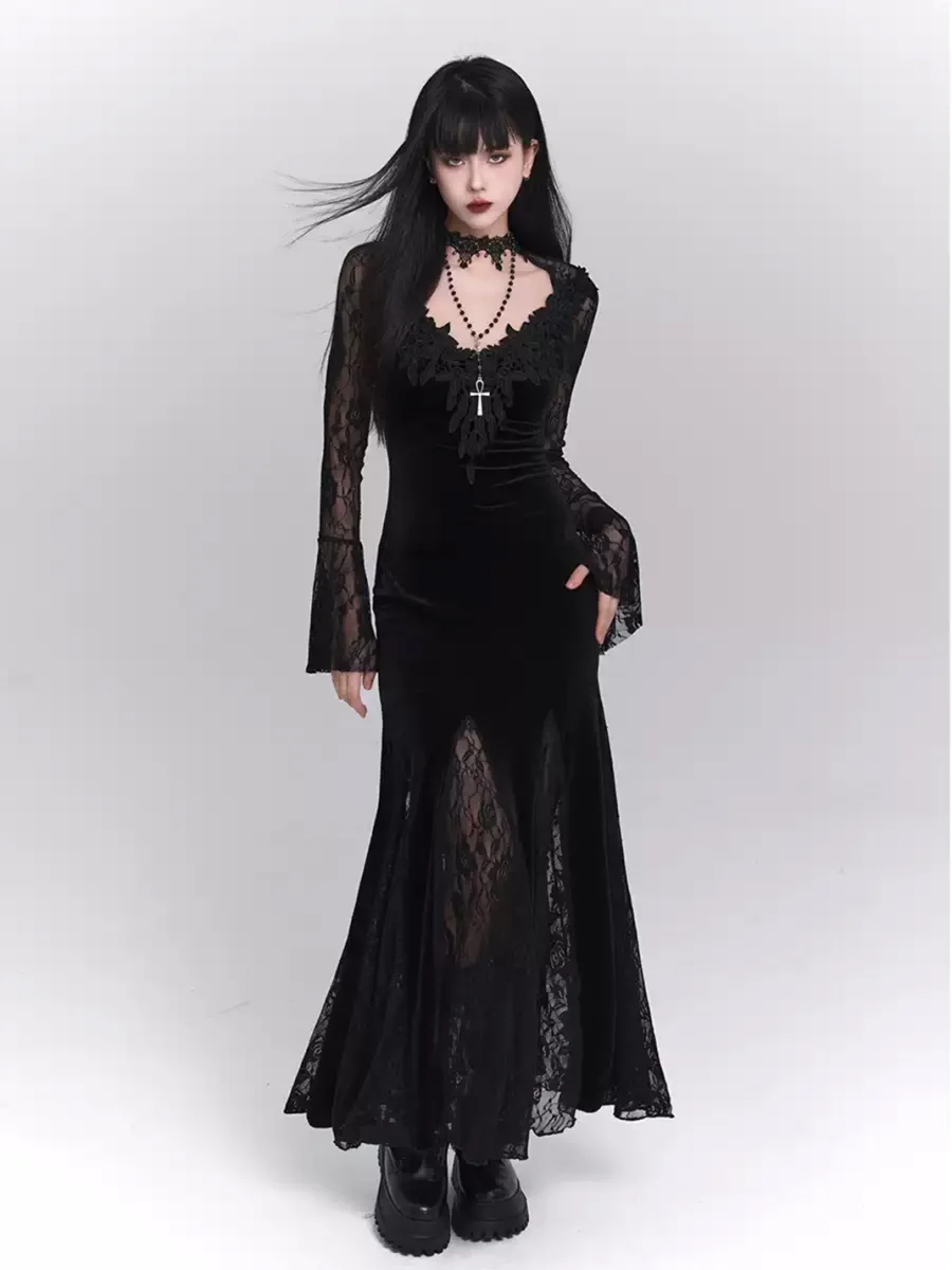 LADYGHOST | Gothic Mermaid Maxi Dress - 2