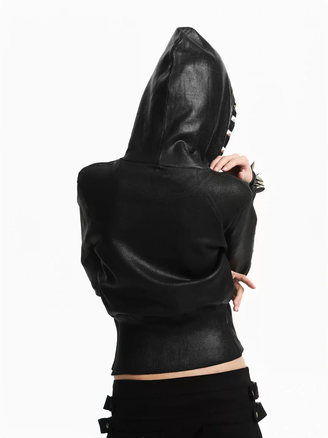 Rebrllion | Waxed Studded Slim-Fit Knit Sweater