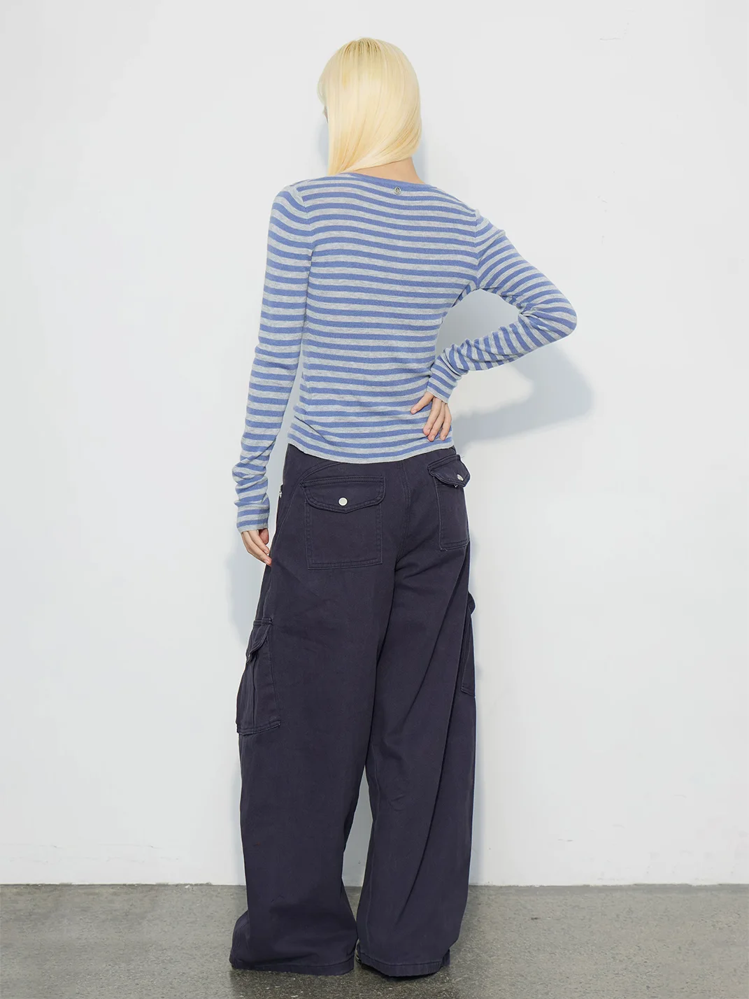 HORAHORA | Slim-Fit Striped Round-Neck Knit Cardigan