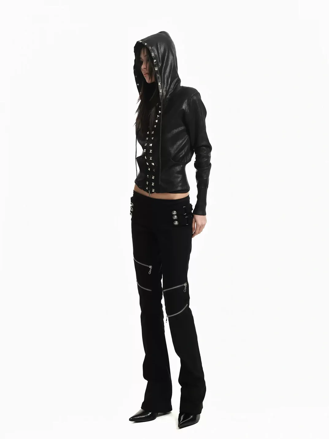 Rebrllion | Waxed Studded Slim-Fit Knit Sweater
