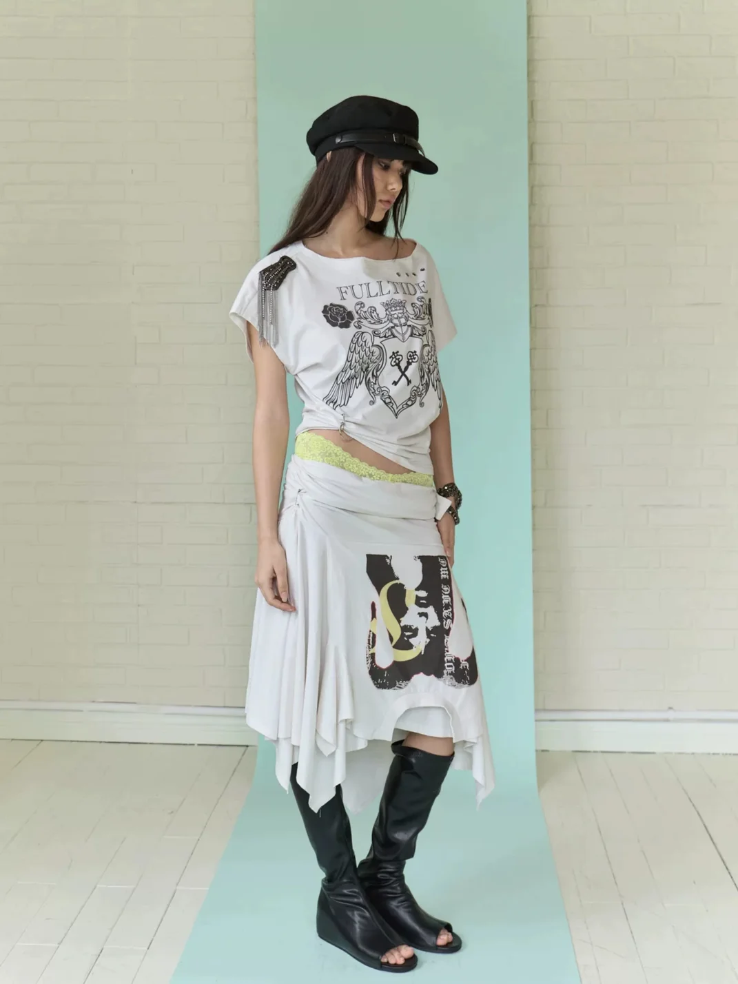 FULLTIDE | Deconstructed Two-Way Ruched T-Shirt Dress