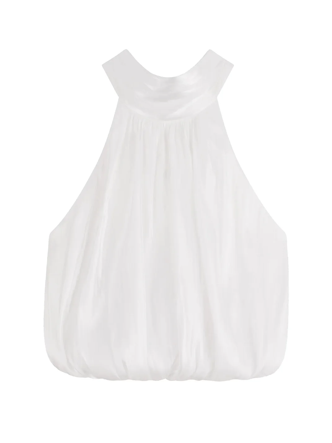 Common in 0120 | Tie-Back Pleated Bubble Hem Halter Top