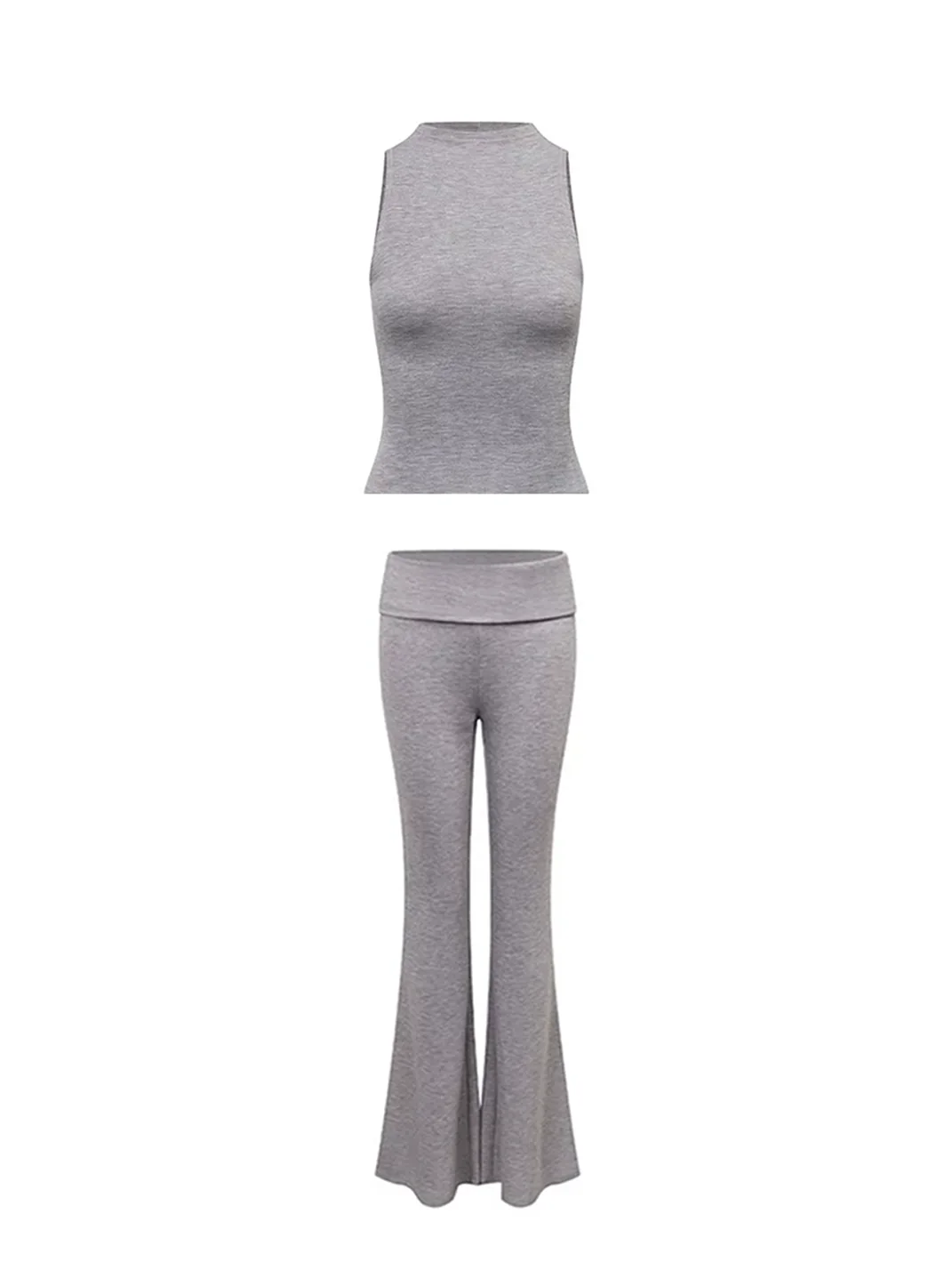 ARISEISM | Solid Slim Fit Tank And Pants Set