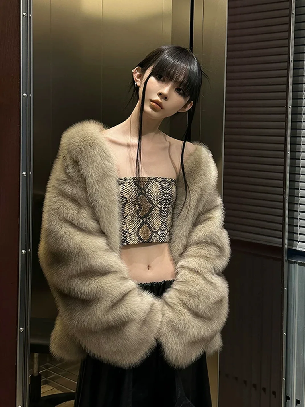 Common in 0120 | Snakeskin Print Slim Fit Cropped Tube Top