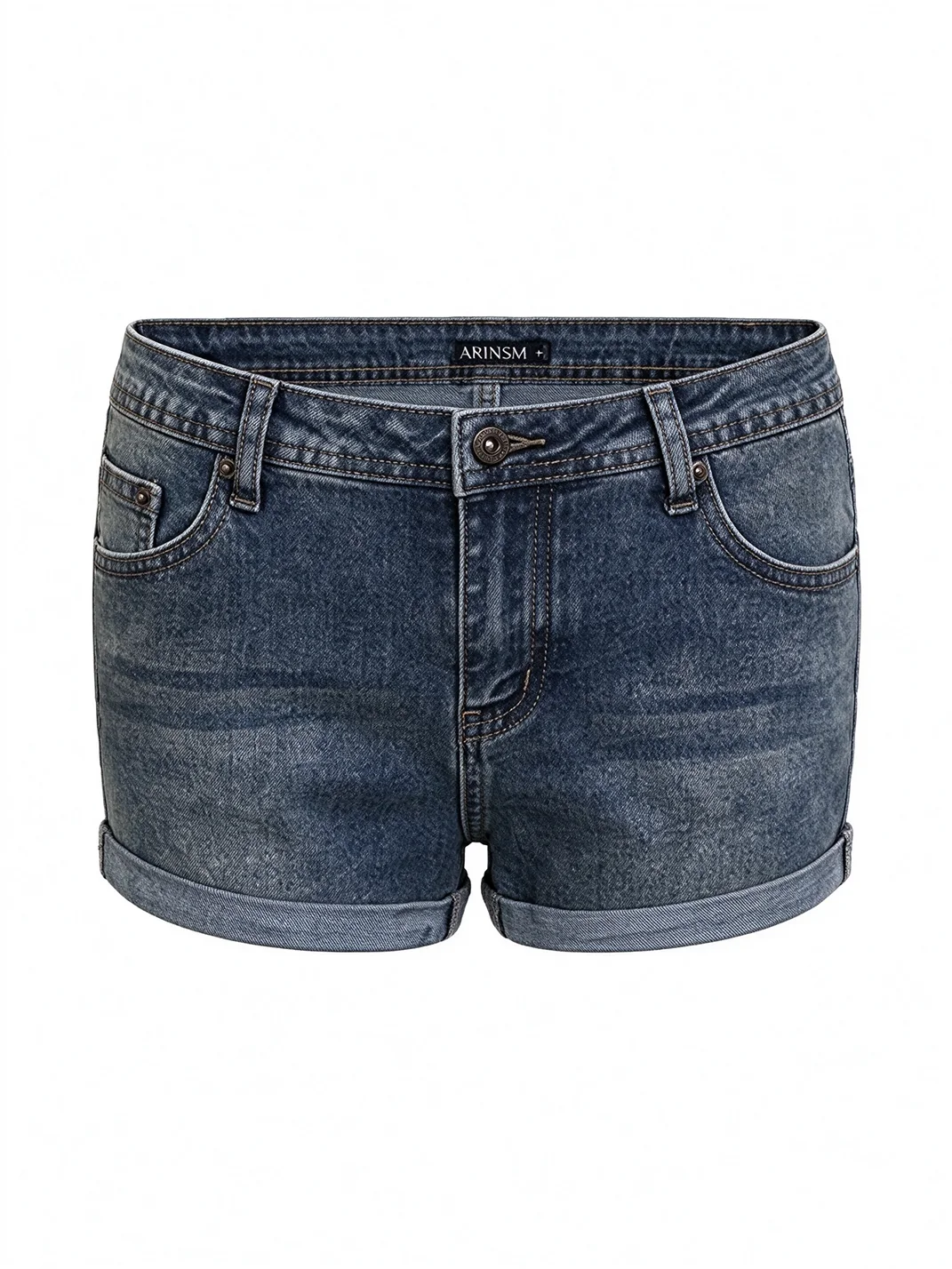 ARISEISM | Low-Rise Slim Fit Denim Shorts