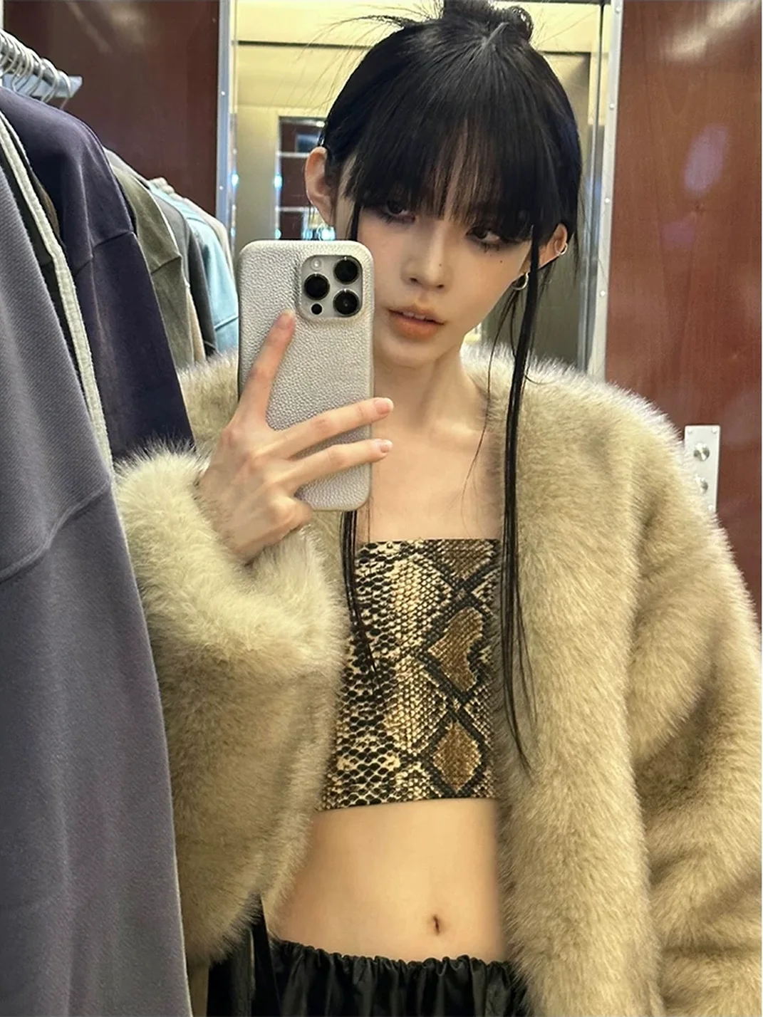 Common in 0120 | Snakeskin Print Slim Fit Cropped Tube Top