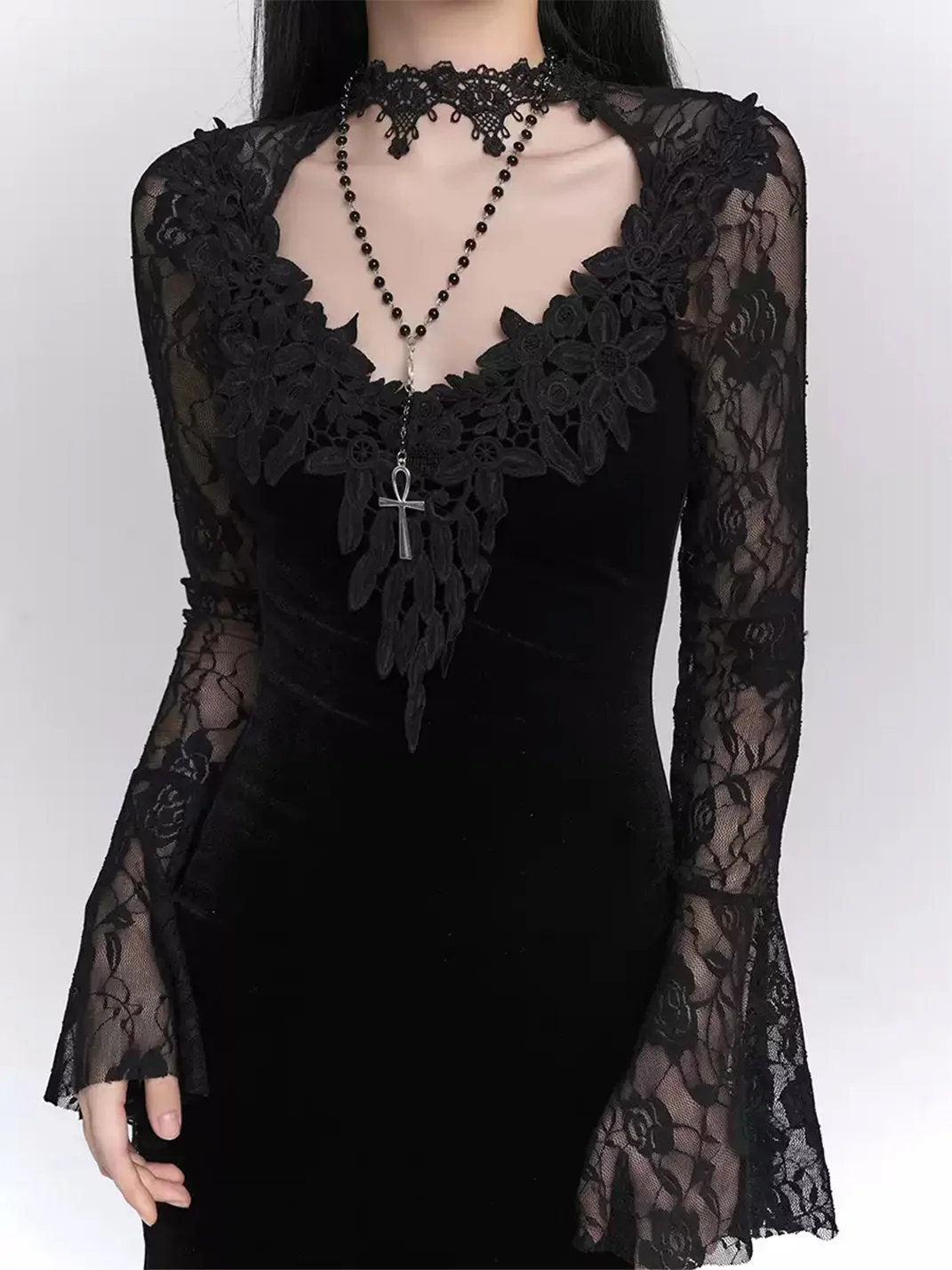 LADYGHOST | Gothic Mermaid Maxi Dress