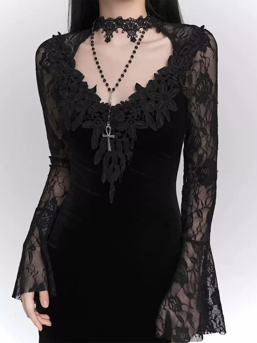 LADYGHOST | Gothic Mermaid Maxi Dress - 4